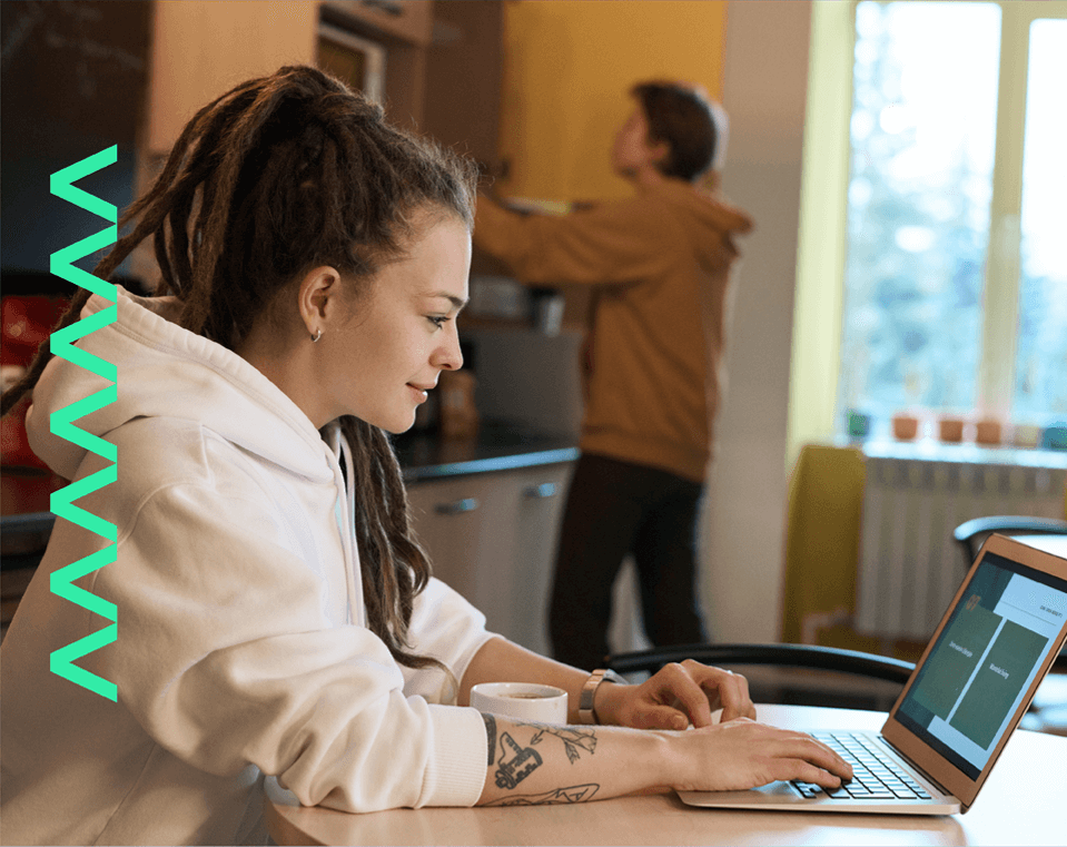 using laptop